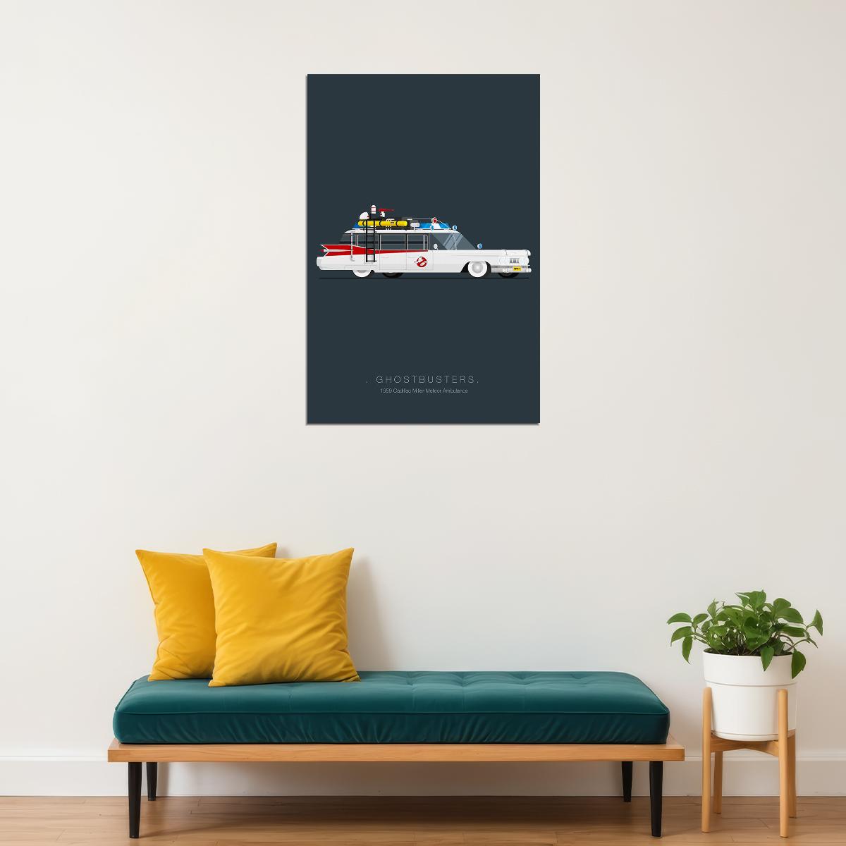 Ghostbusters Car Movie Comedy Iconic Car Poster Wall Art Print Home Wall Decor - xonomax