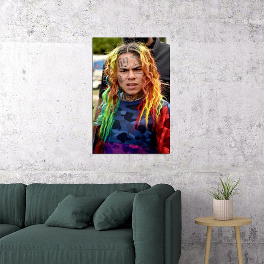 Tekashi69 6ix9ine Rapper Hip Hop Music Singer Star Poster Wall Art Print Home Wall Decor - xonomax