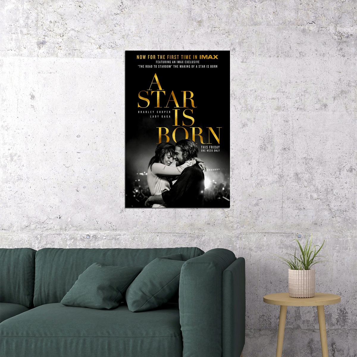 A Star Is Born Bradley Cooper Lady Gaga 2018 Movie Romance Poster Wall Art Print Home Wall Decor - xonomax