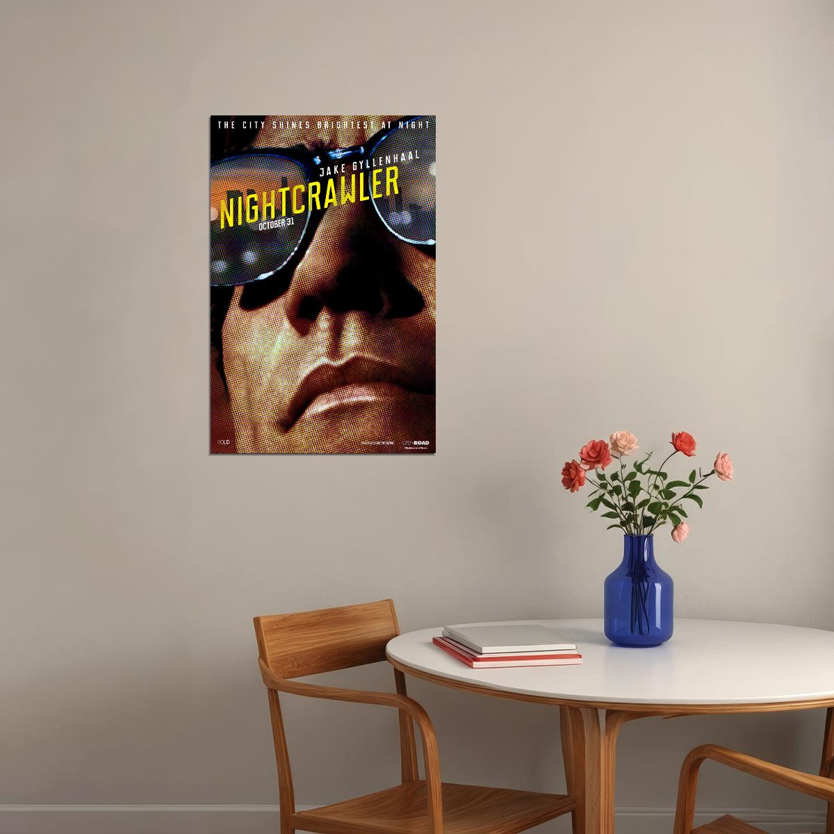 Nightcrawler 2014 Classic Movie Jake Gyllenhaal Crime Poster Wall Art Print Home Wall Decor - xonomax