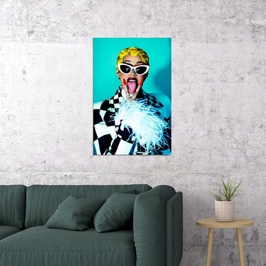 Cardi B American Fashion Female Rapper Actress Poster Wall Art Print Home Wall Decor - xonomax