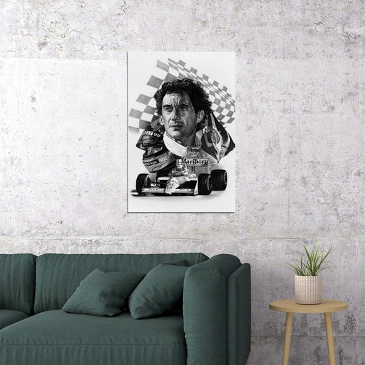 Ayrton Senna F1 Formula Racing Car Sport Poster Wall Art Print Home Wall Decor - xonomax