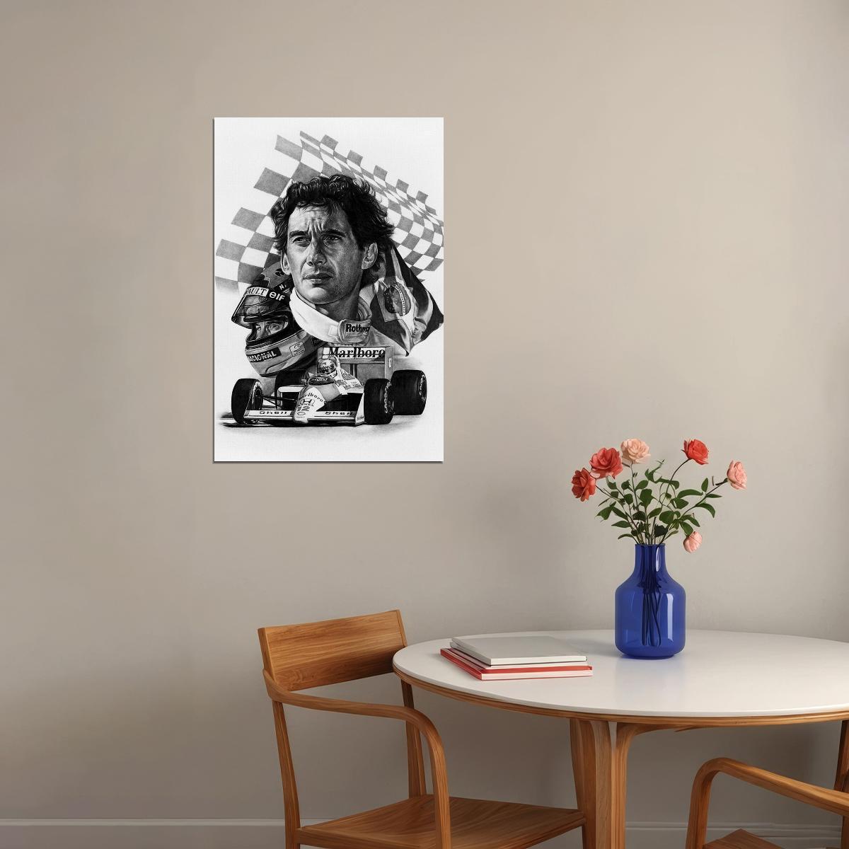 Ayrton Senna F1 Formula Racing Car Sport Poster Wall Art Print Home Wall Decor - xonomax