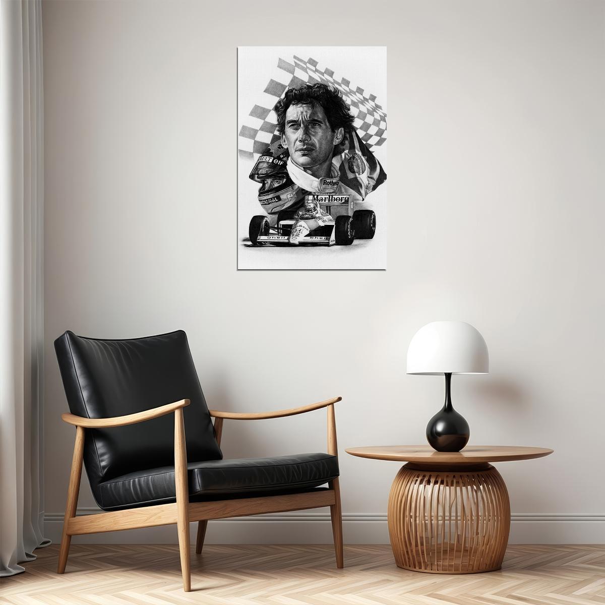 Ayrton Senna F1 Formula Racing Car Sport Poster Wall Art Print Home Wall Decor - xonomax