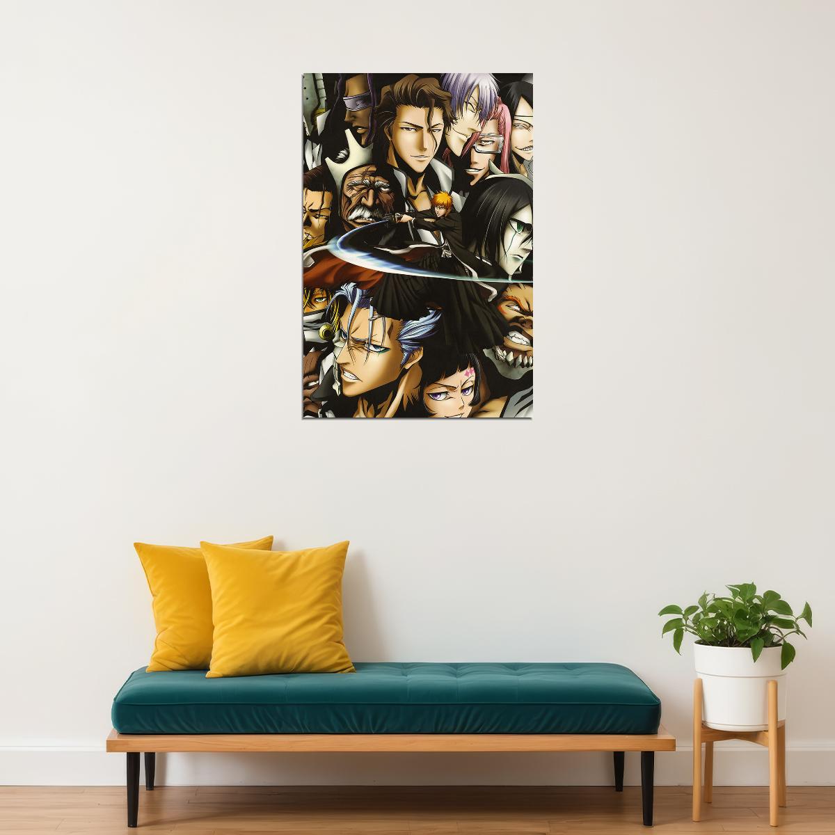 Bleach Anime Kurosaki Ichigo Animation Action Poster Wall Art Print Home Wall Decor