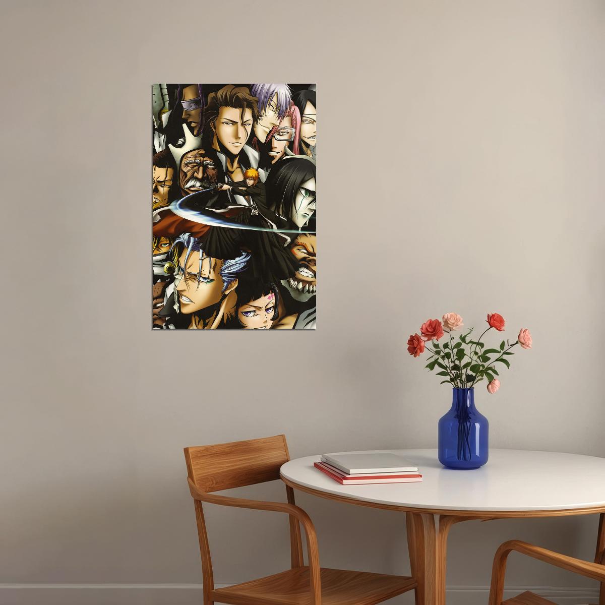 Bleach Anime Kurosaki Ichigo Animation Action Poster Wall Art Print Home Wall Decor