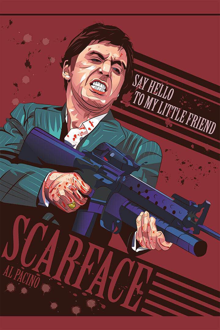 Al Pacino Scarface Classic Movie Crime Drama Poster Wall Art Print Home Wall Decor - xonomax