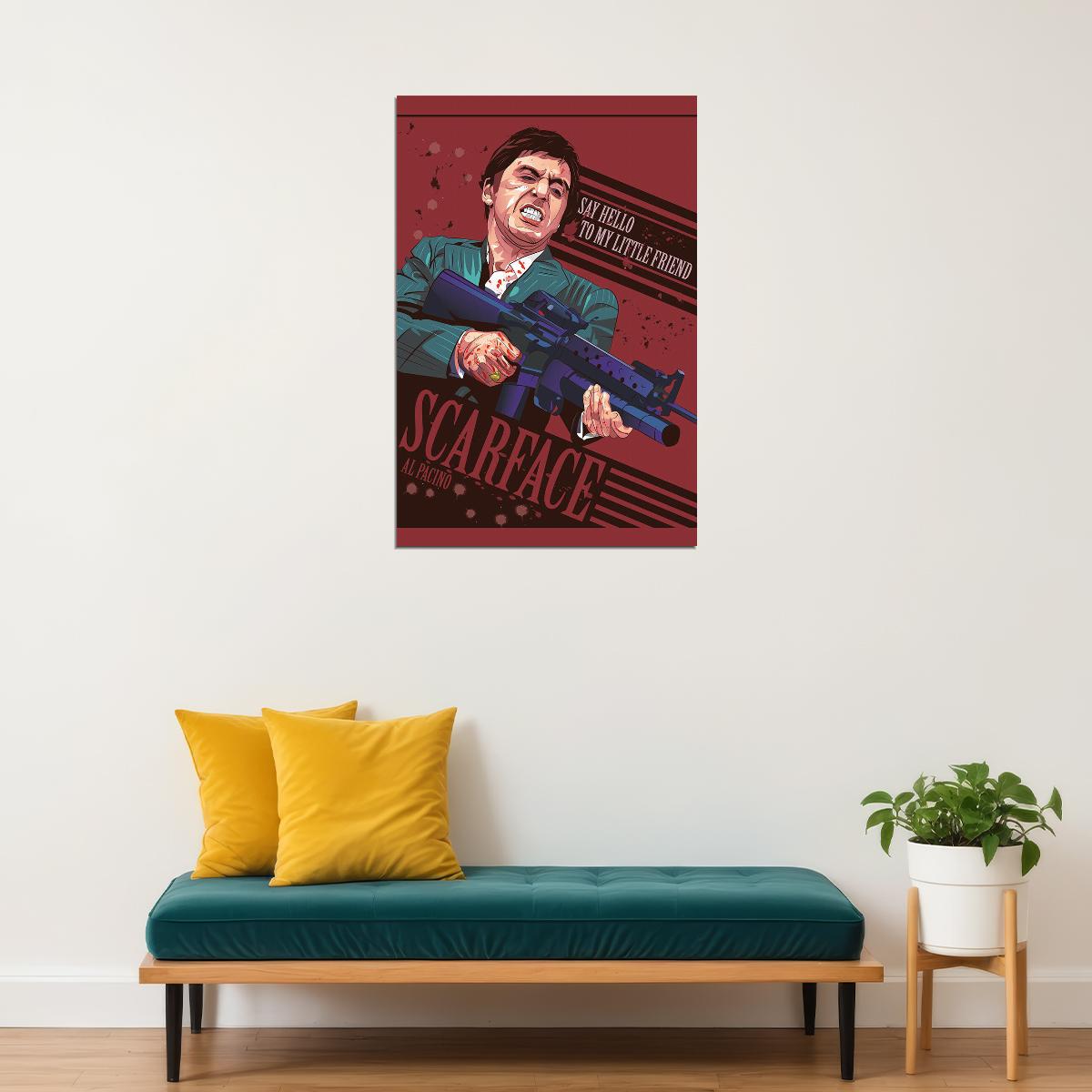 Al Pacino Scarface Classic Movie Crime Drama Poster Wall Art Print Home Wall Decor - xonomax