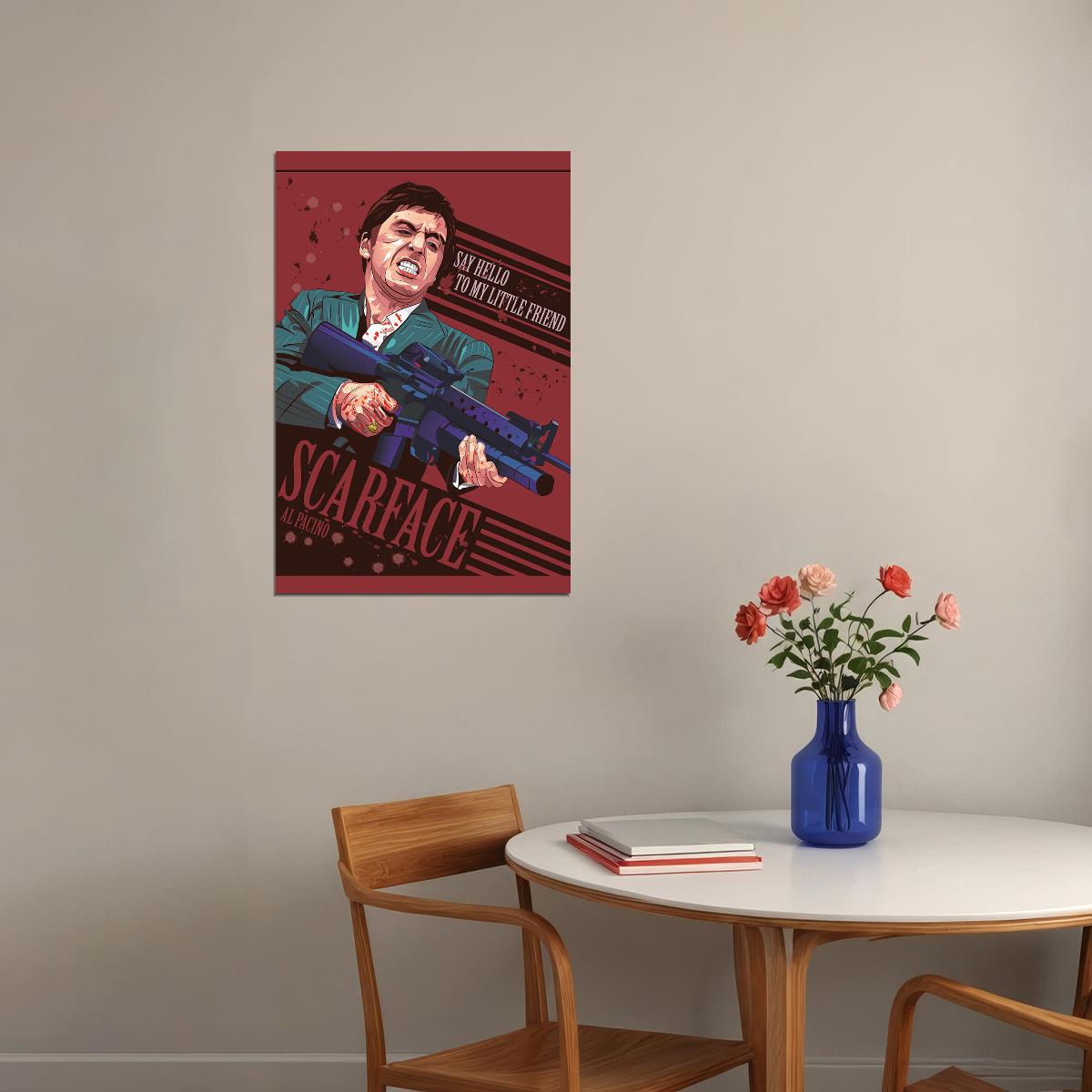 Al Pacino Scarface Classic Movie Crime Drama Poster Wall Art Print Home Wall Decor - xonomax