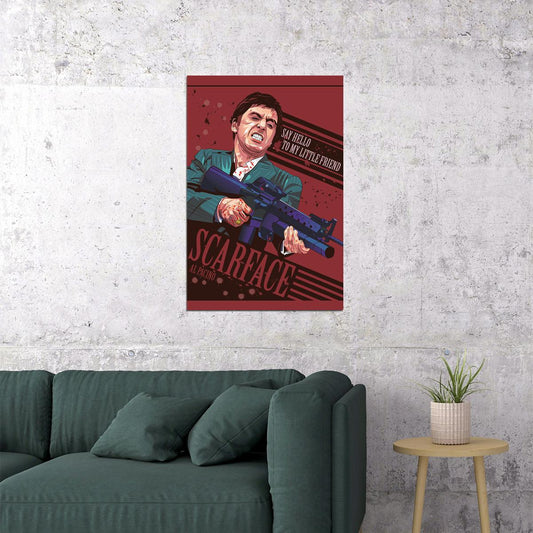 Al Pacino Scarface Classic Movie Crime Drama Poster Wall Art Print Home Wall Decor - xonomax