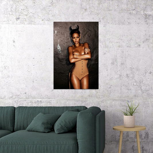 Rihanna Sexy Hip Hop Rap Music Star Girl Beautiful Poster Wall Art Print Home Wall Decor - xonomax