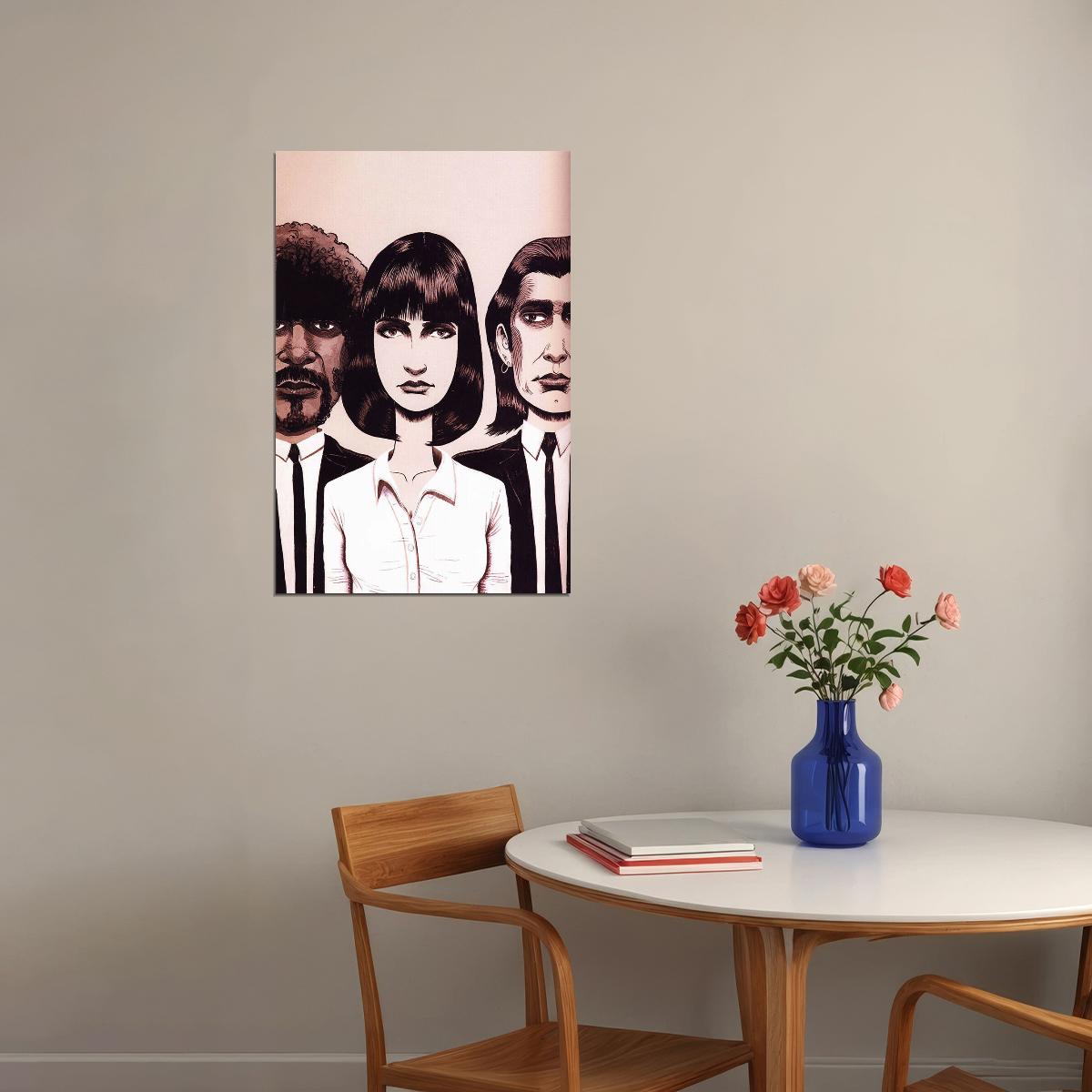 Pulp Fiction Mia Wallace Uma Thurman Crime Poster Wall Art Print Home Wall Decor - xonomax