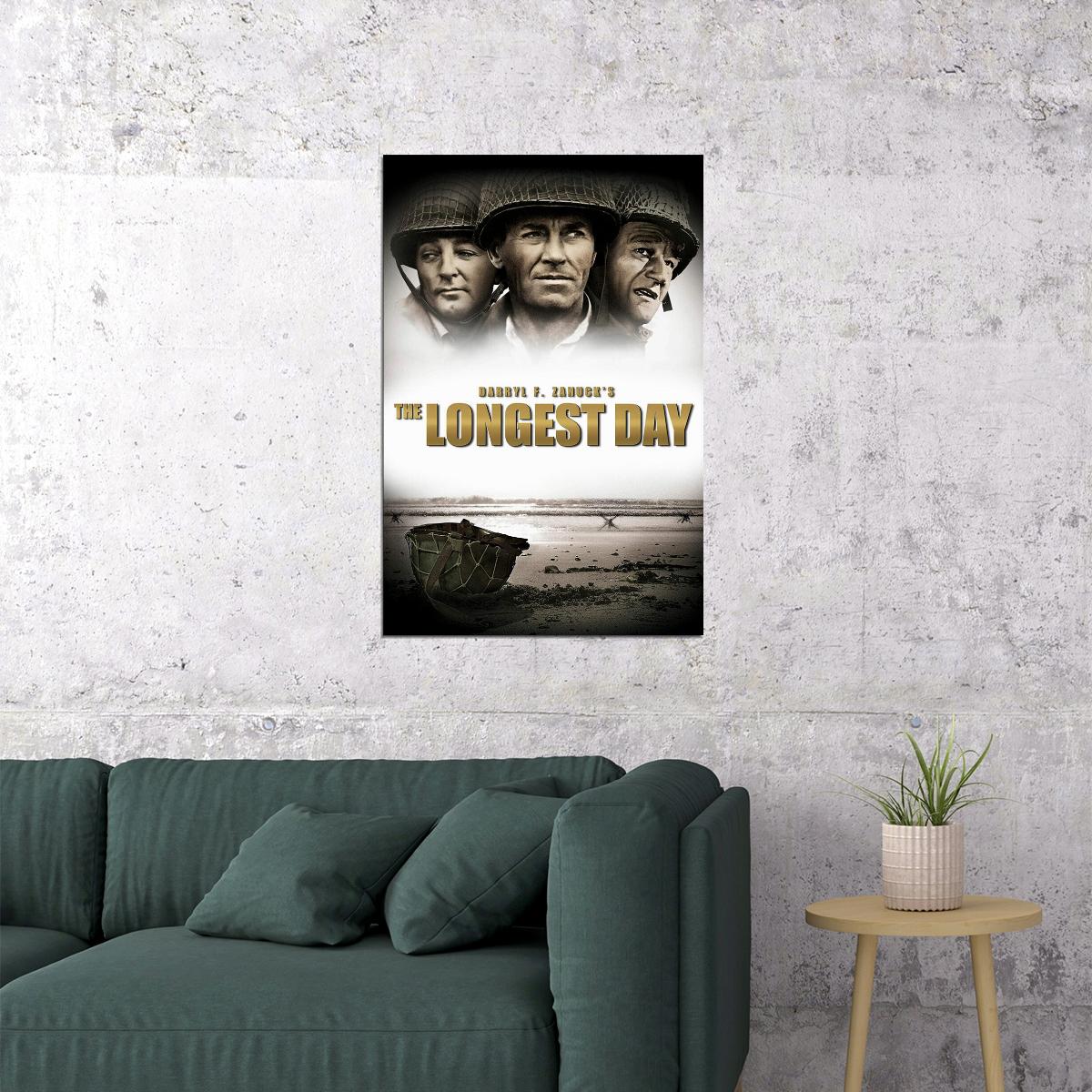 The Longest Day Movie John Wayne Action Drama Poster Wall Art Print Home Wall Decor - xonomax