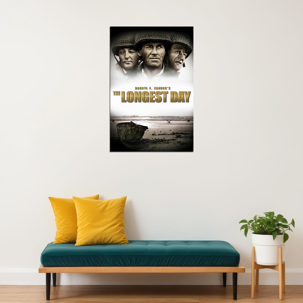 The Longest Day Movie John Wayne Action Drama Poster Wall Art Print Home Wall Decor - xonomax