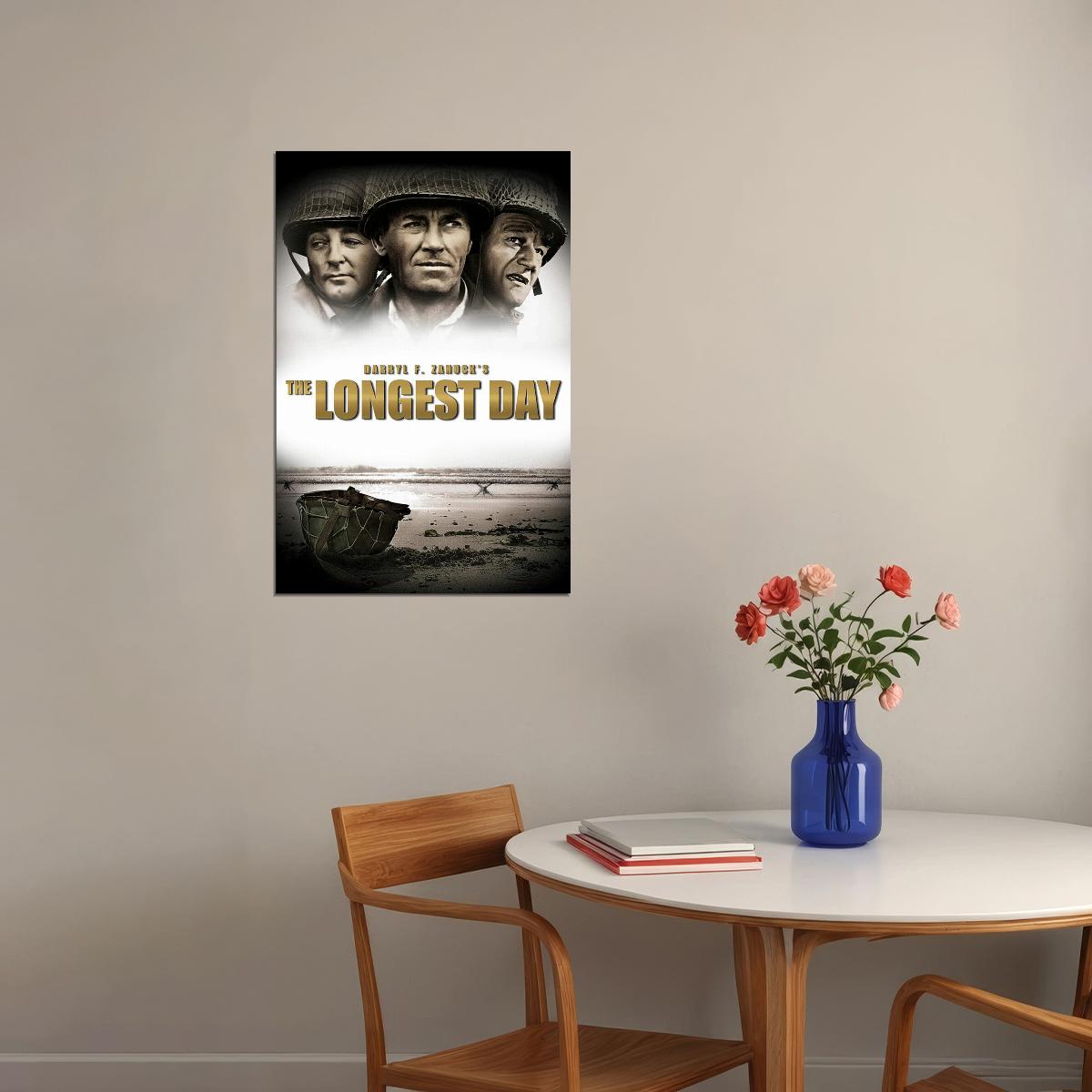 The Longest Day Movie John Wayne Action Drama Poster Wall Art Print Home Wall Decor - xonomax