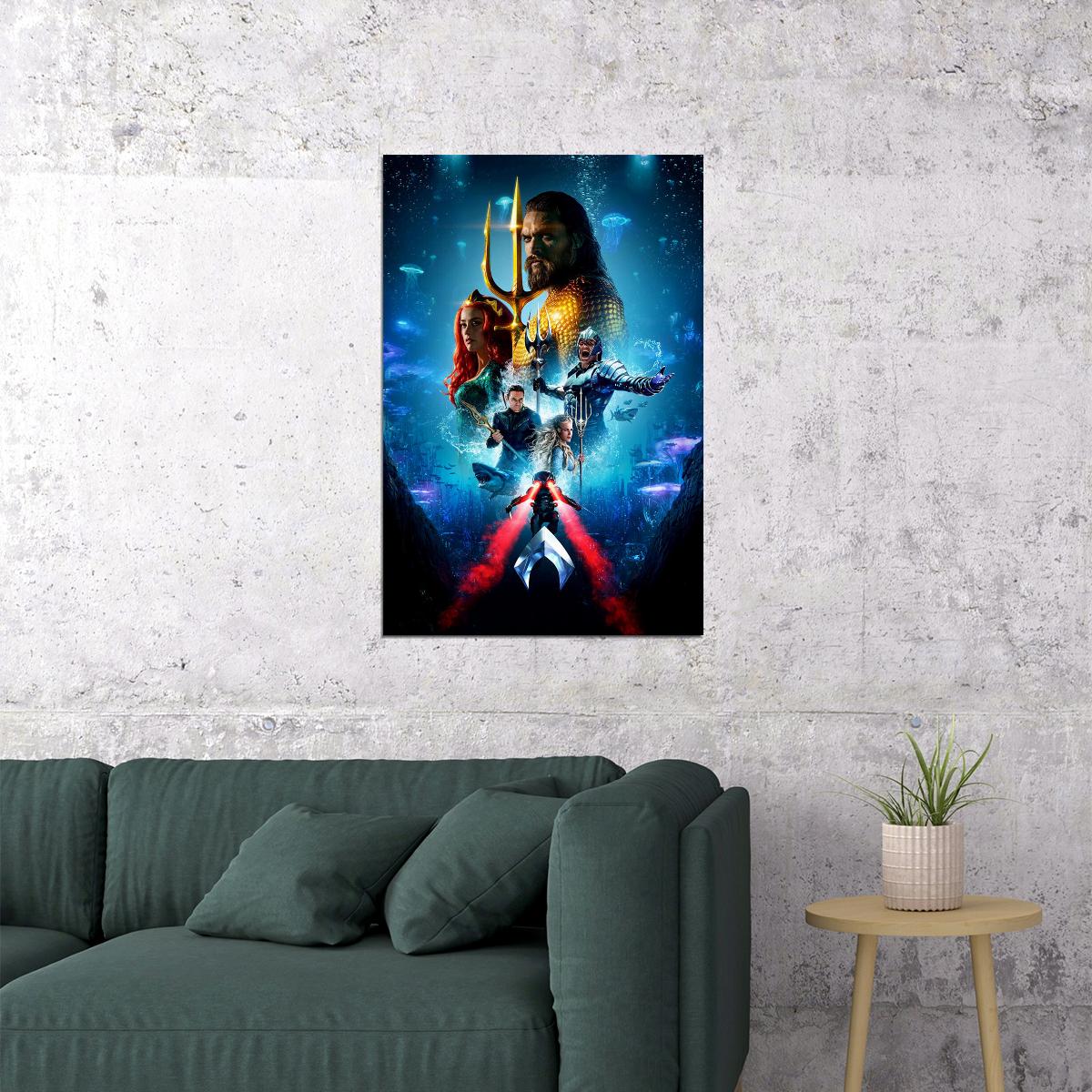 Aquaman Dc Actor Jason Momoa Strong Man Superhero Poster Wall Art Print Home Wall Decor - xonomax