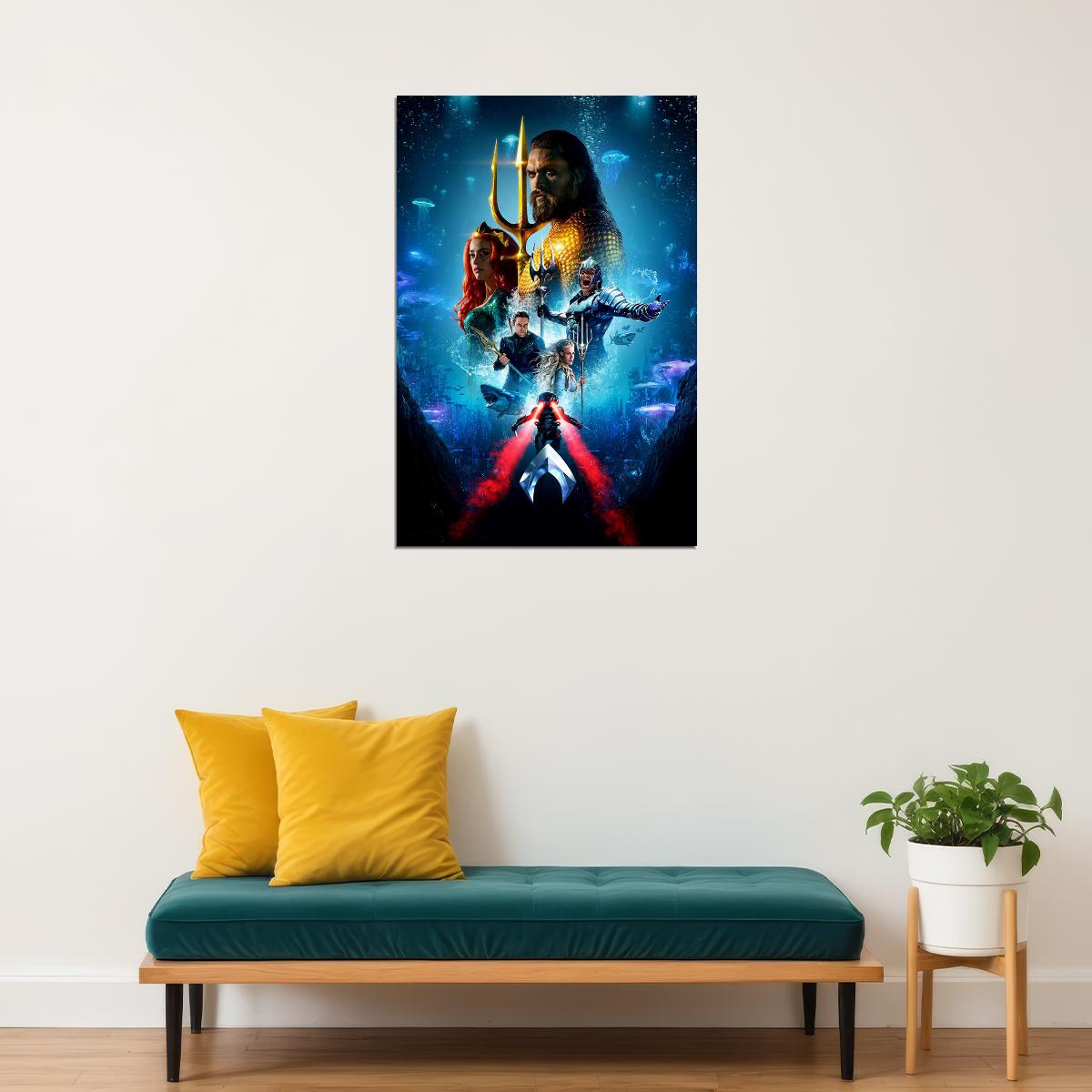 Aquaman Dc Actor Jason Momoa Strong Man Superhero Poster Wall Art Print Home Wall Decor - xonomax