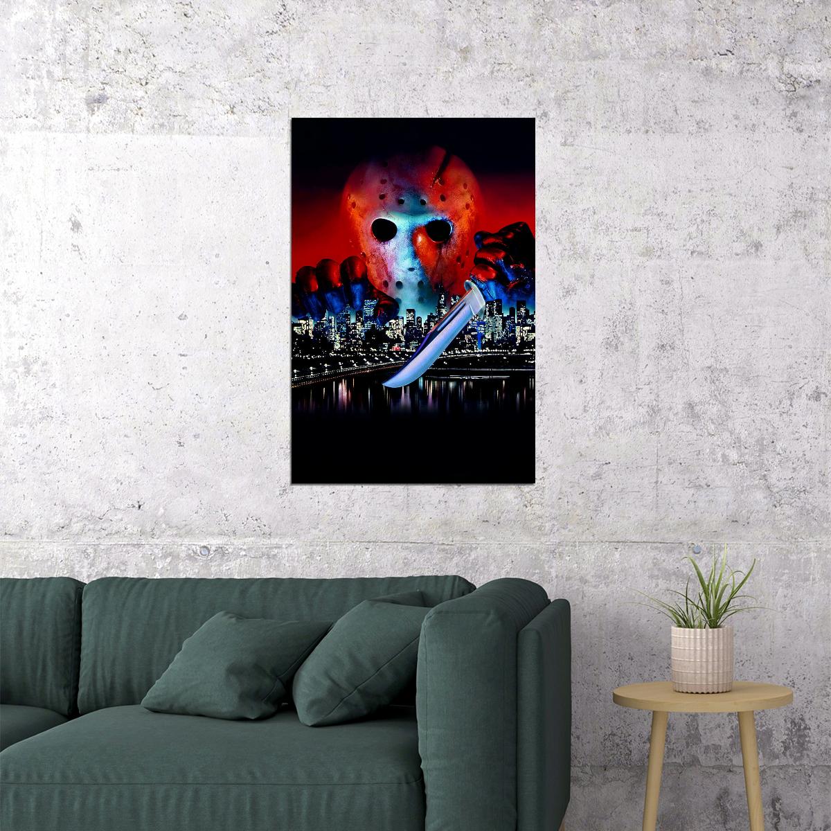 Jason Takes Manhattan Friday The 13th Horror Movie Poster Wall Art Print Home Wall Decor - xonomax