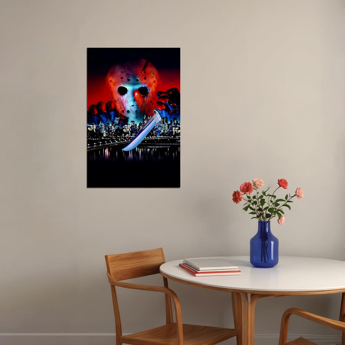 Jason Takes Manhattan Friday The 13th Horror Movie Poster Wall Art Print Home Wall Decor - xonomax