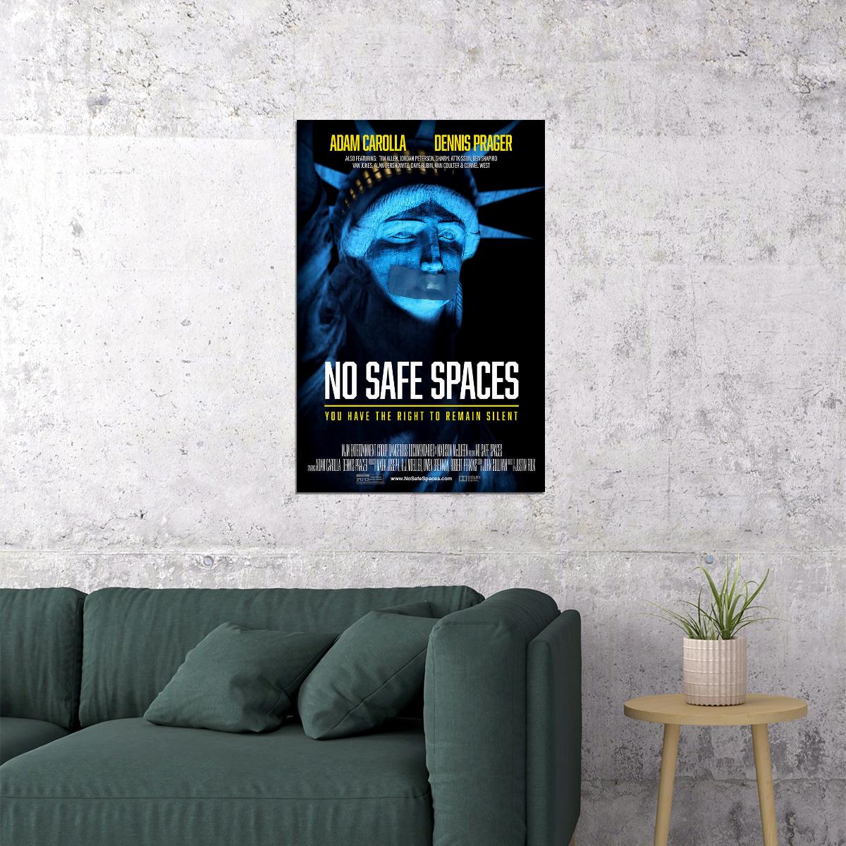 No Safe Spaces Movie 2019 Adam Carolla Dennis Prager Poster Wall Art Print Home Wall Decor - xonomax