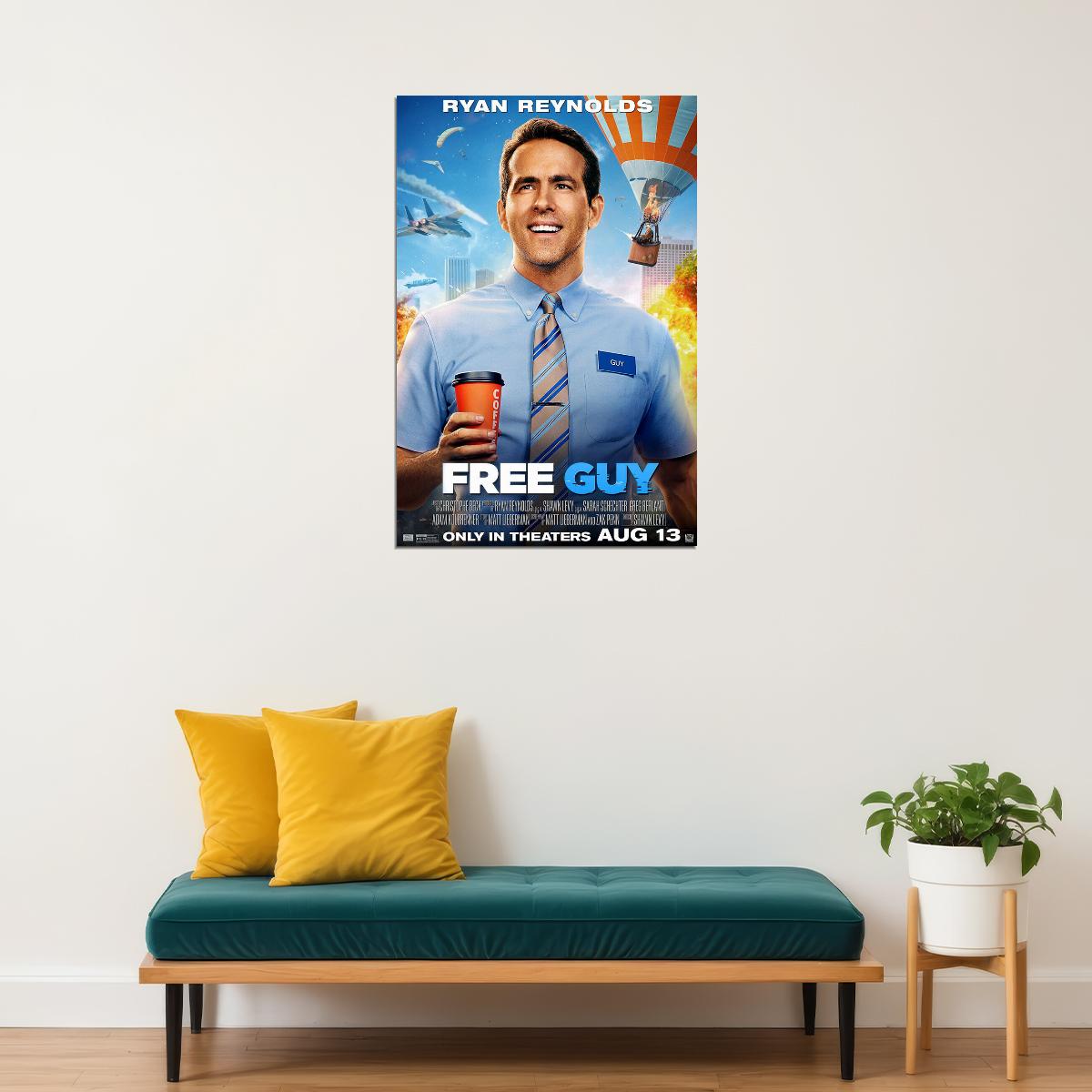 Free Guy 2020 Movie They Got A Guy Entertainment Poster Wall Art Print Home Wall Decor - xonomax