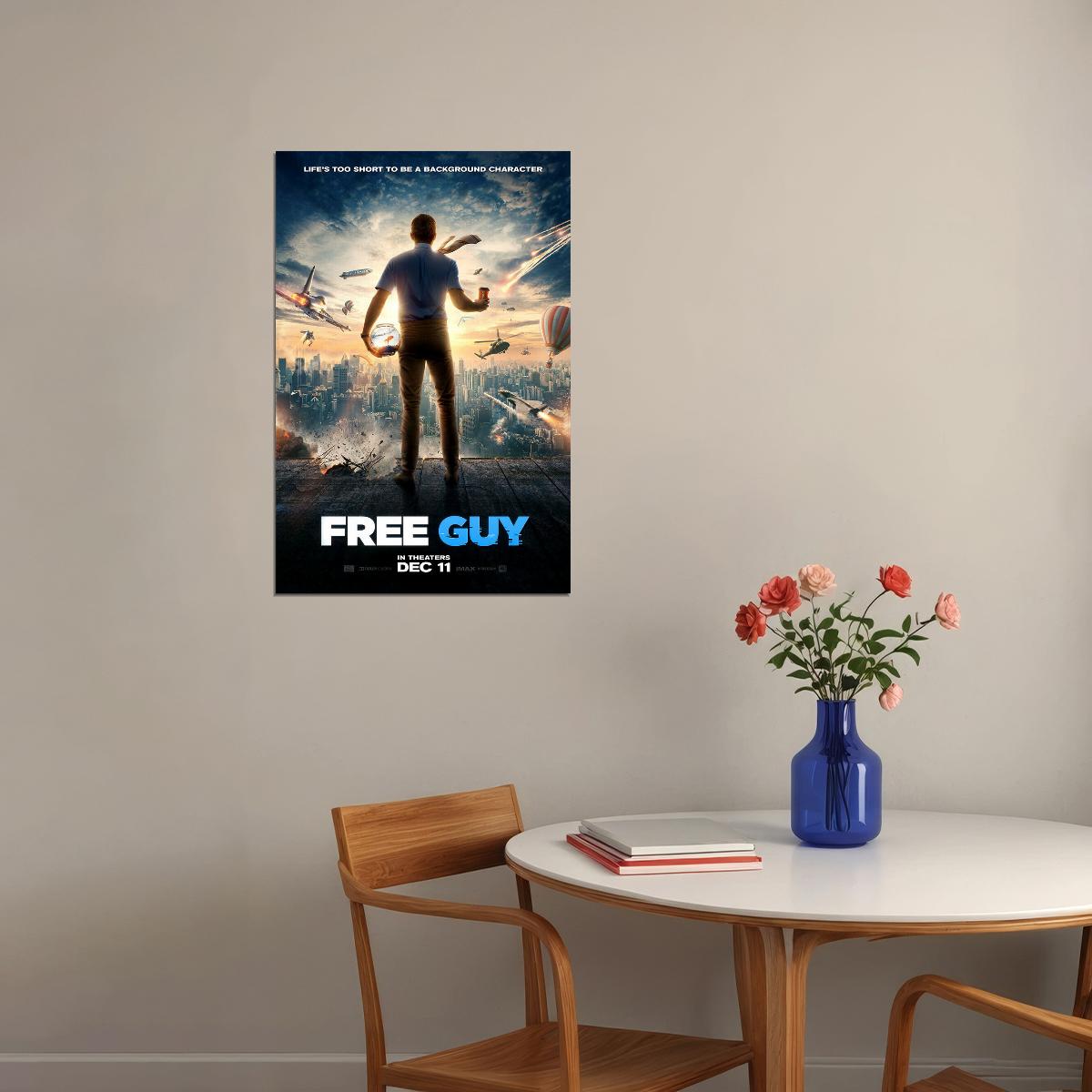 Free Guy 2020 Movie They Got A Guy Adventure Action Poster Wall Art Print Home Wall Decor - xonomax