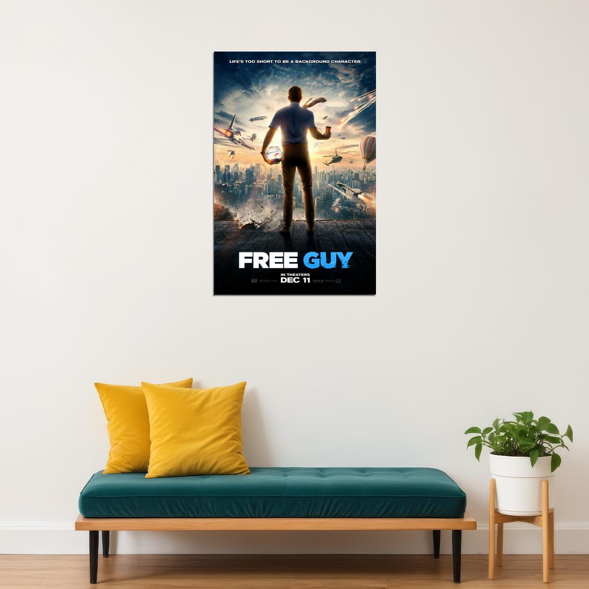 Free Guy 2020 Movie They Got A Guy Adventure Action Poster Wall Art Print Home Wall Decor - xonomax