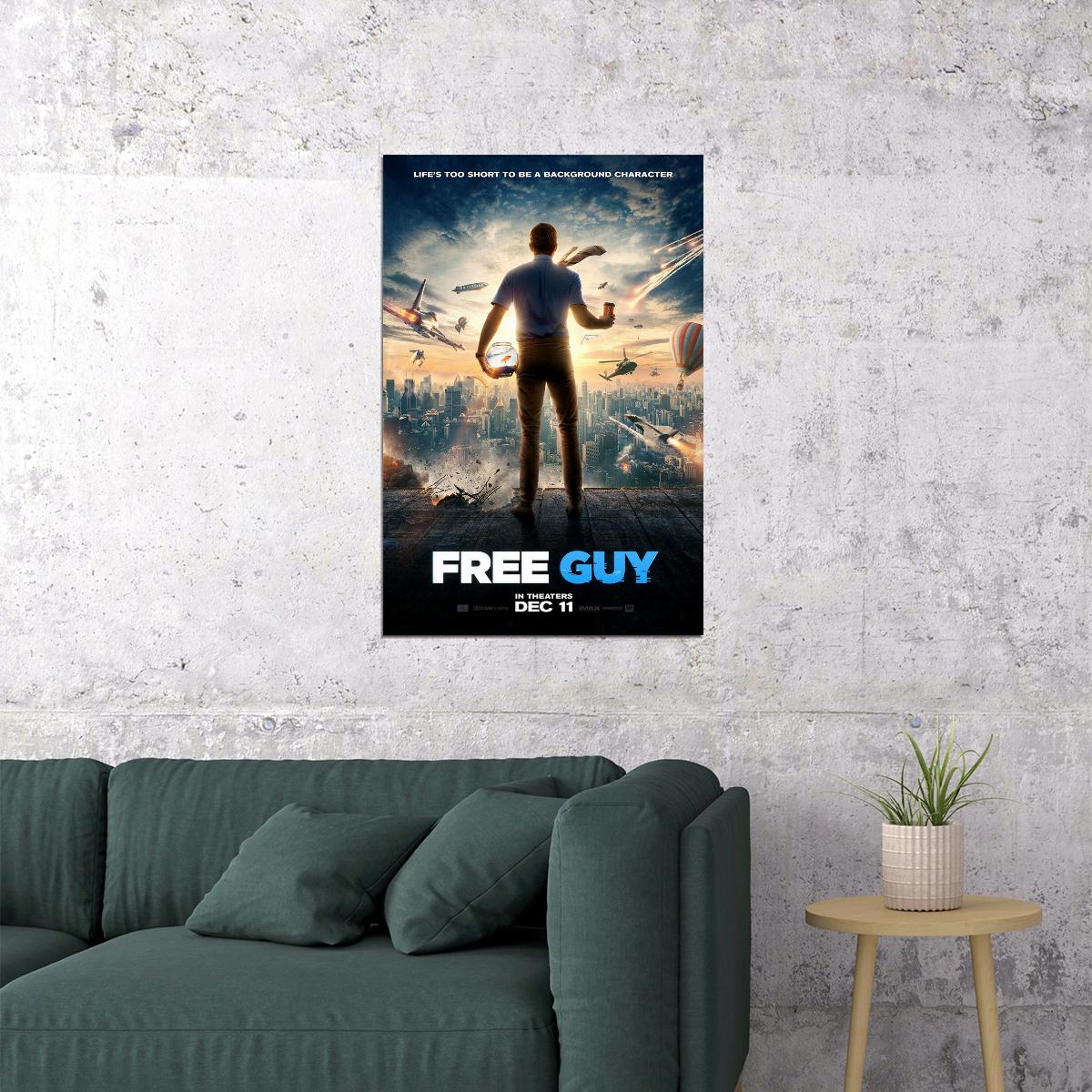 Free Guy 2020 Movie They Got A Guy Adventure Action Poster Wall Art Print Home Wall Decor - xonomax