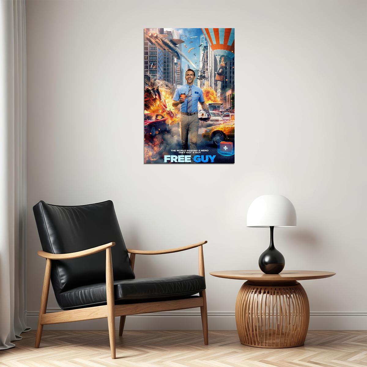 Free Guy 2020 Movie They Got A Guy Comedy Action Poster Wall Art Print Home Wall Decor - xonomax