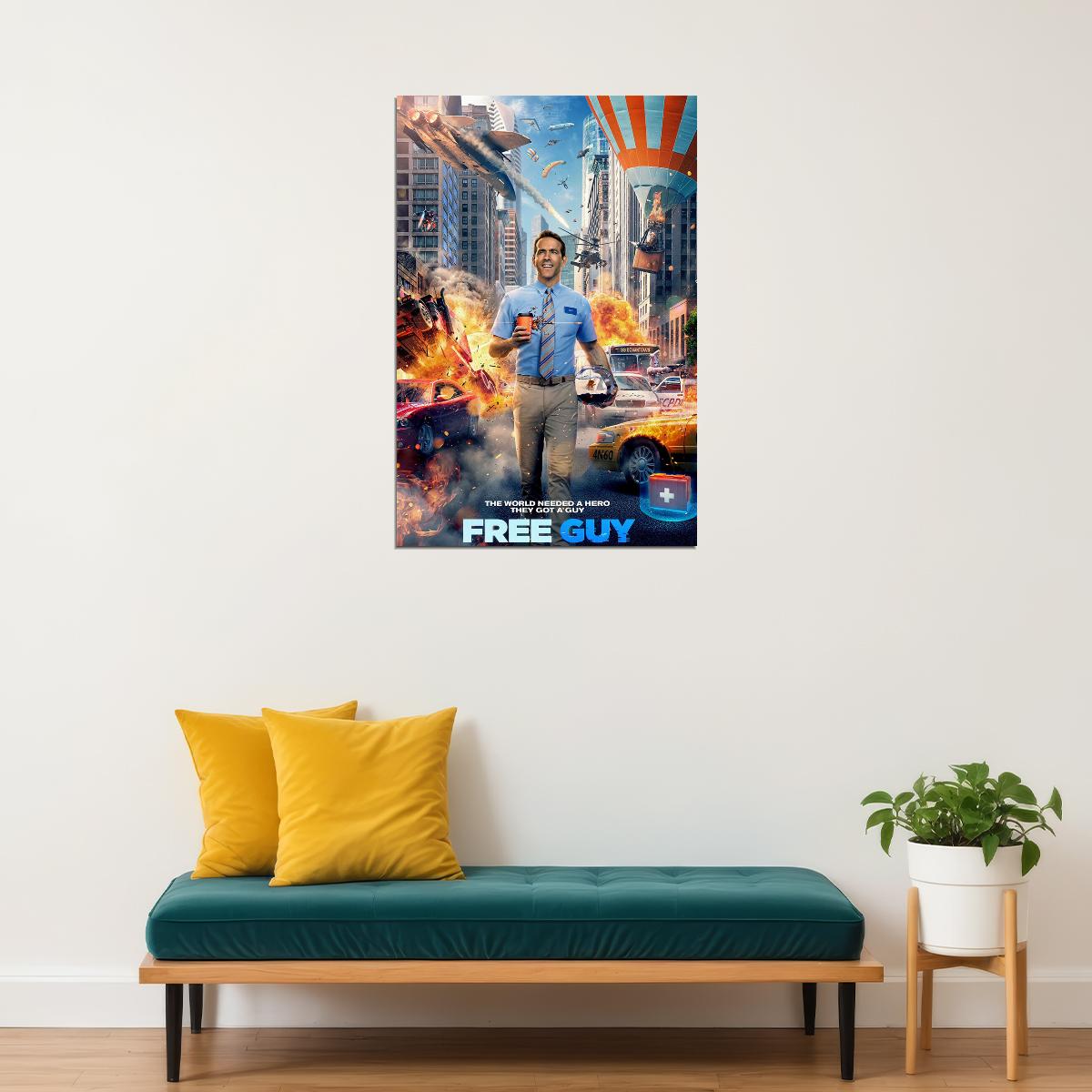 Free Guy 2020 Movie They Got A Guy Comedy Action Poster Wall Art Print Home Wall Decor - xonomax
