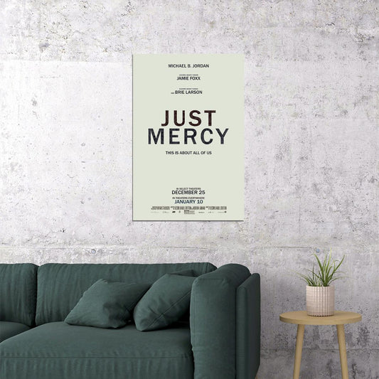Just Mercy Movie Brie Larson Biography Crime Poster Wall Art Print Home Wall Decor - xonomax