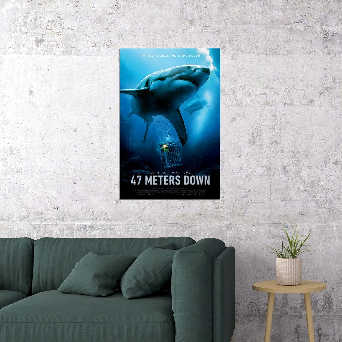 47 Meters Down Uncaged Movie Thriller Horror Poster Wall Art Print Home Wall Decor - xonomax