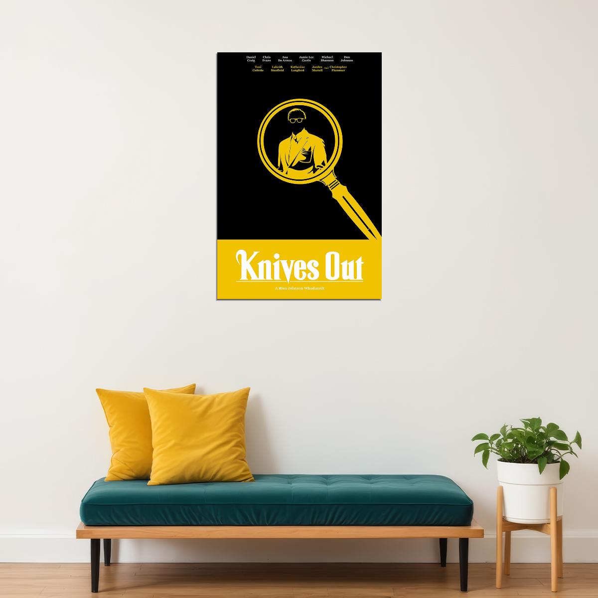 Knives Out Movie Daniel Craig Chris Evans Family Poster Wall Art Print Home Wall Decor - xonomax