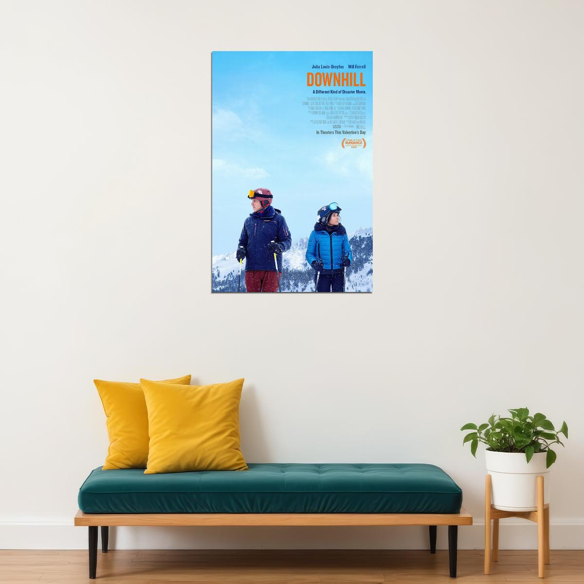 Downhill 2020 Movie Will Ferrell Julia Louis Dreyfus Poster Wall Art Print Home Wall Decor - xonomax