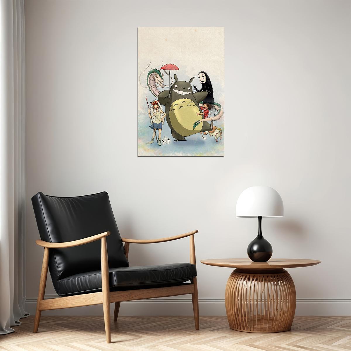 Studio Ghibli My Neighbour Totoro Japan Anime Fantasy Action Poster Wall Art Print Home Wall Decor