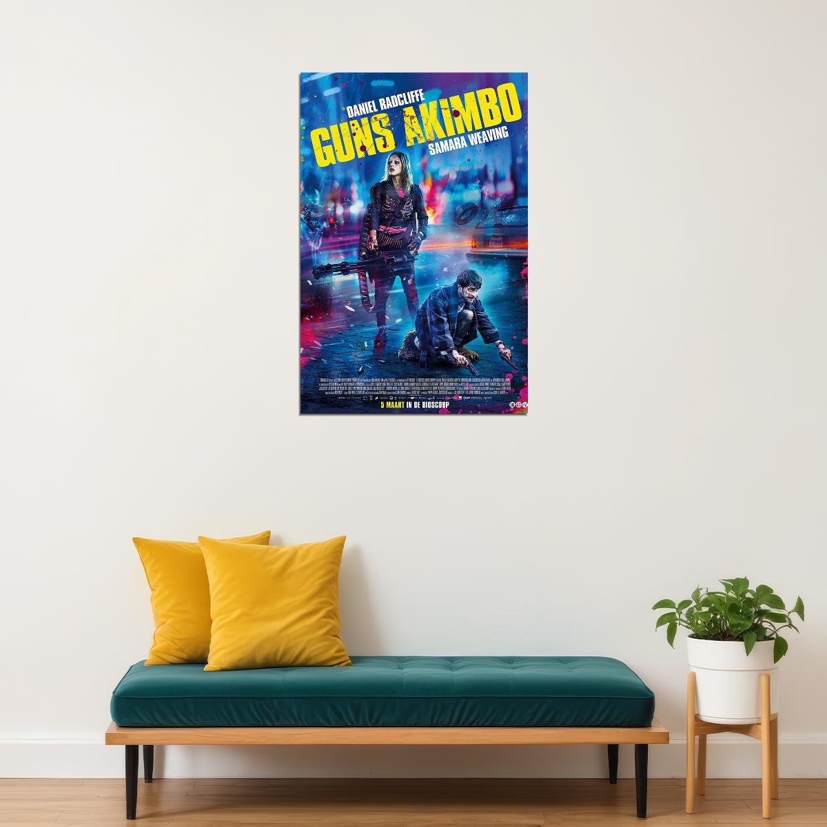 Guns Akimbo Movie 2020 Comedy Crime Action Poster Wall Art Print Home Wall Decor - xonomax