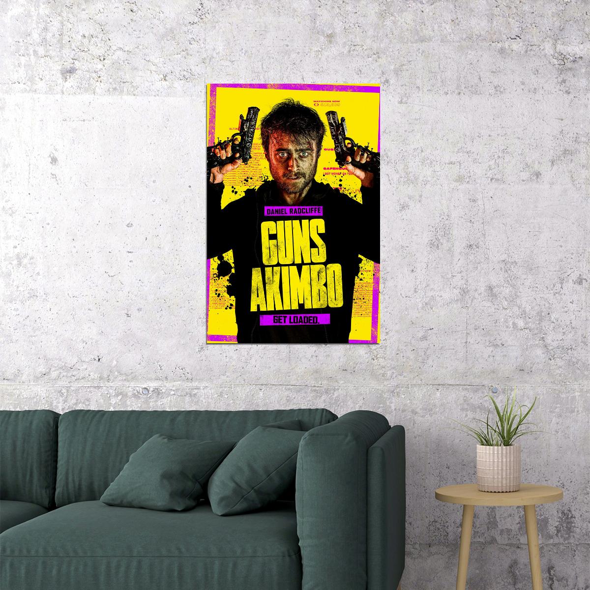 Guns Akimbo Movie 2020 Korea Comedy Crime Action Poster Wall Art Print Home Wall Decor - xonomax