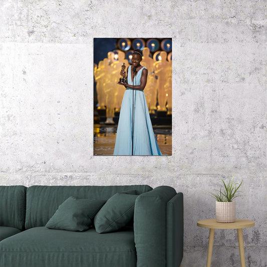 Lupita Nyong'o Gives Award Speech Poster Wall Art Print Home Wall Decor - xonomax