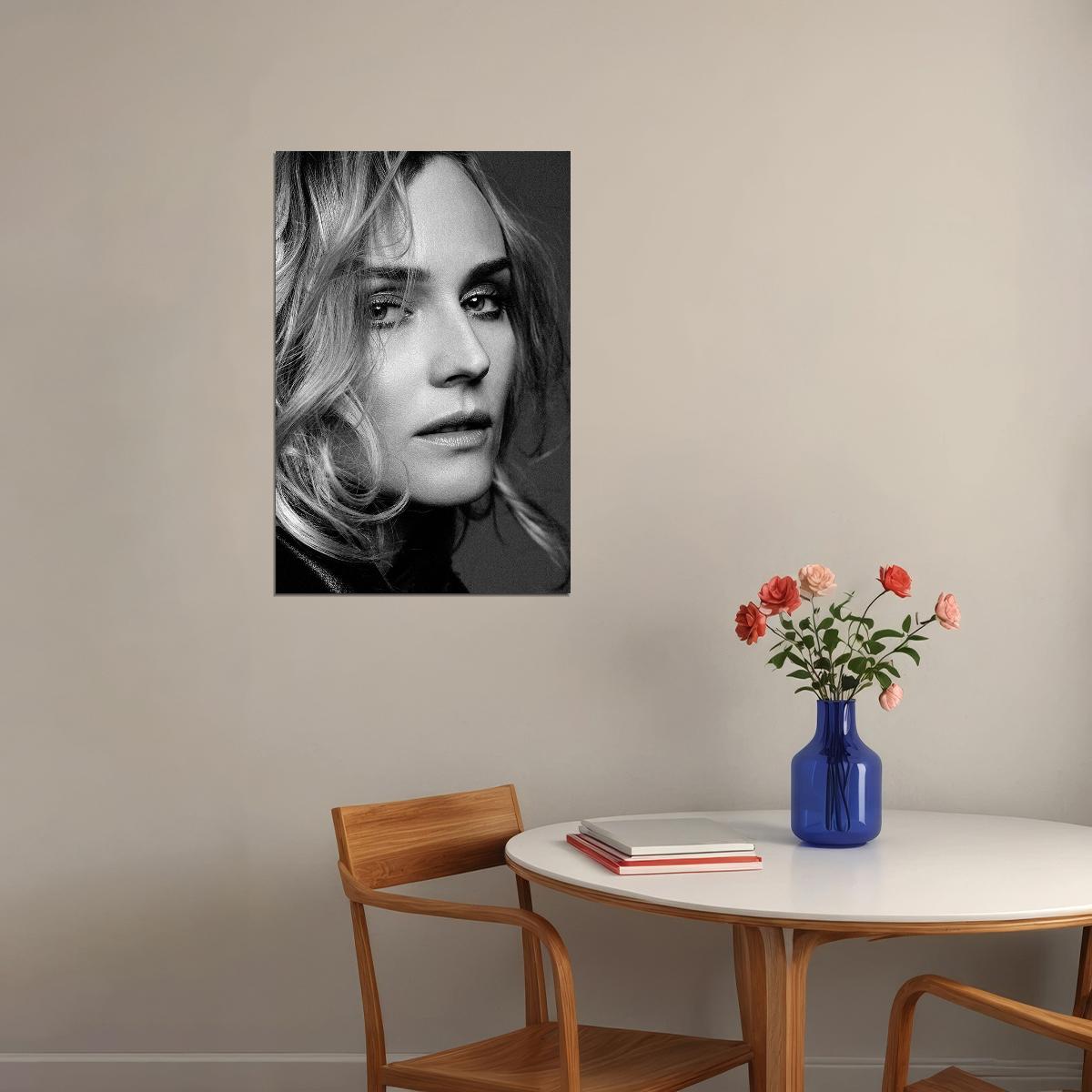 Diane Kruger German Artist Black And White Poster Wall Art Print Home Wall Decor - xonomax