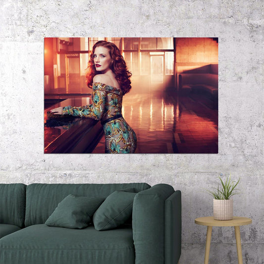 Jessica Chastain Producer Actress Vintage Poster Wall Art Print Home Wall Decor - xonomax