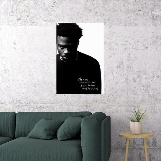 Roddy Ricch Please Excuse Me For Being Antisocial Rap Album Poster Wall Art Print Home Wall Decor - xonomax