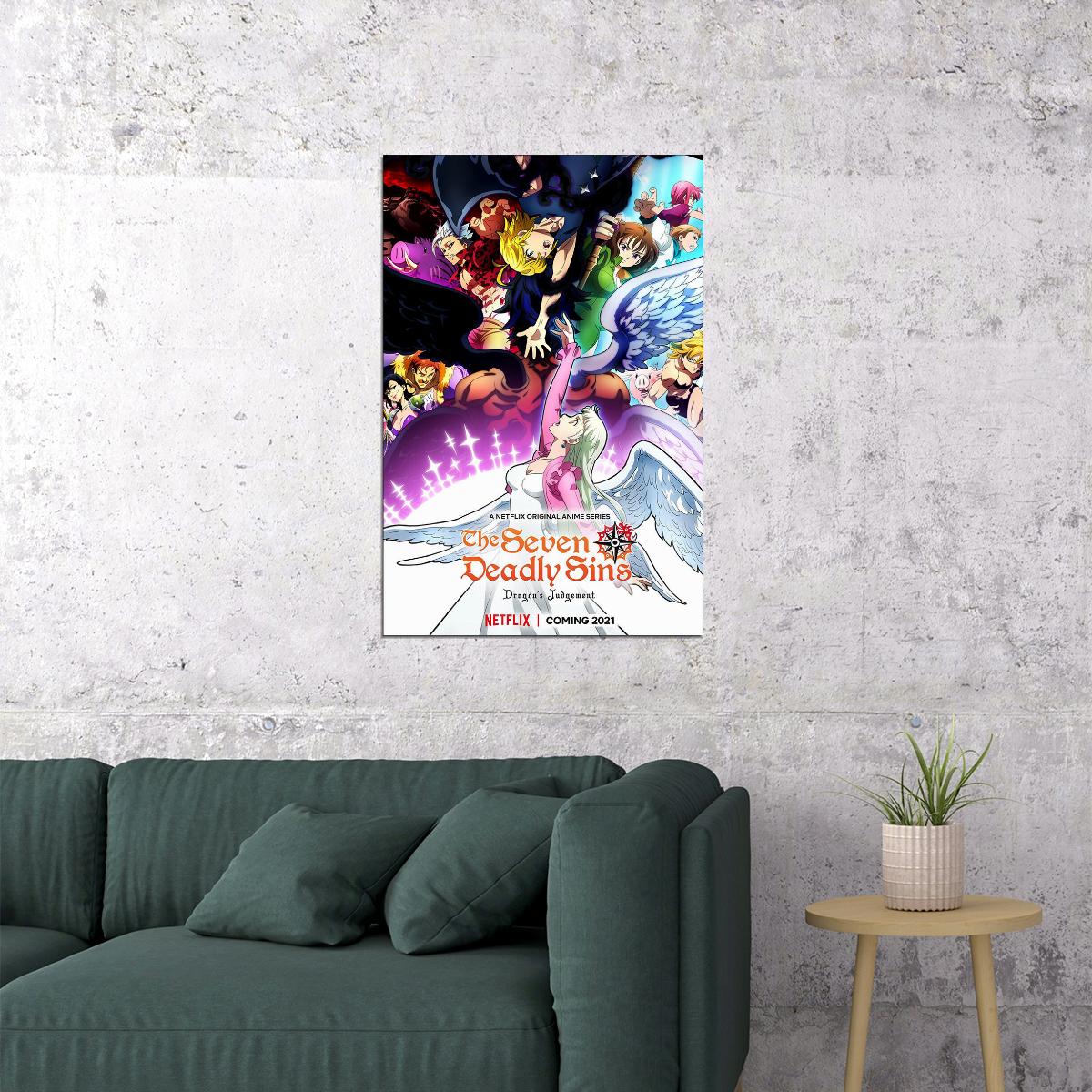 Hot The Seven Deadly Sins Animation Action Poster Wall Art Print Home Wall Decor