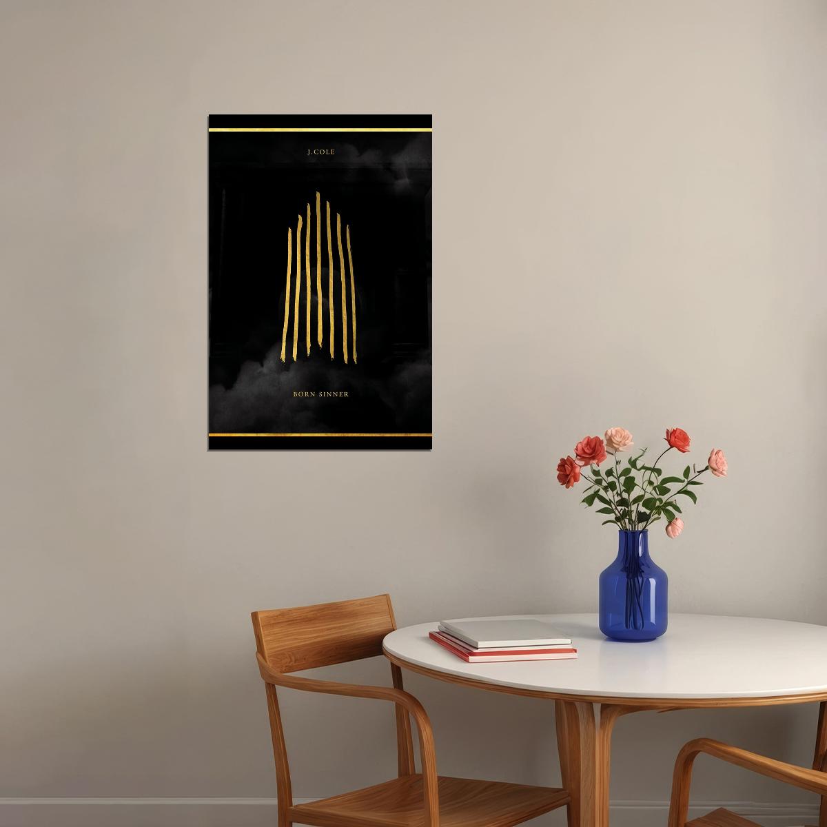 J Cole Born Sinner Rap Artist Music 2020 Singer Poster Wall Art Print Home Wall Decor - xonomax