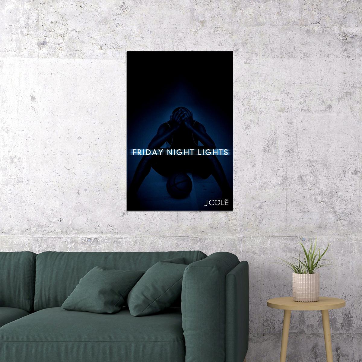 J Cole Friday Night Lights Rap Artist Music 2020 Poster Wall Art Print Home Wall Decor - xonomax