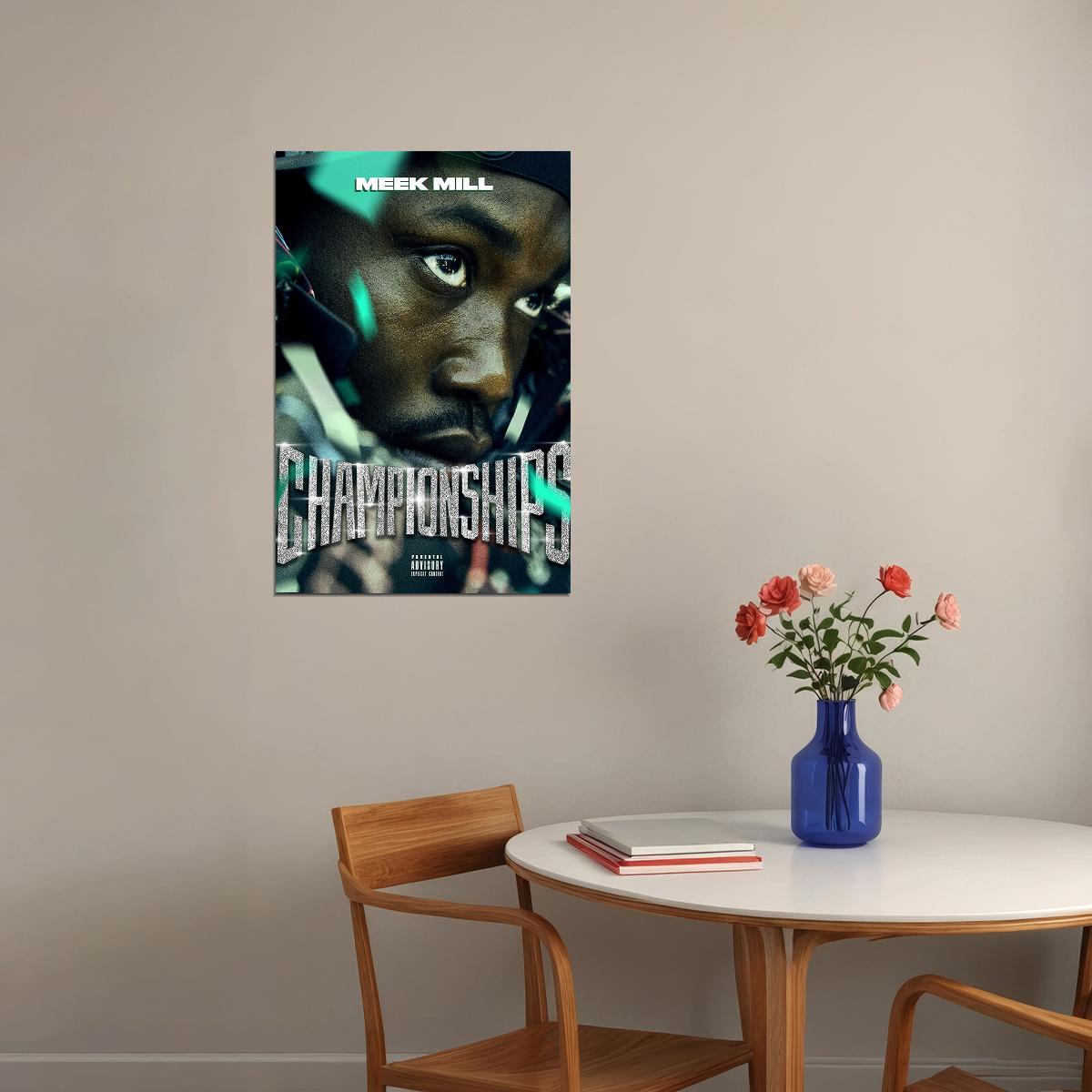Meek Mill Championships Rap Artist Music 2020 Poster Wall Art Print Home Wall Decor - xonomax