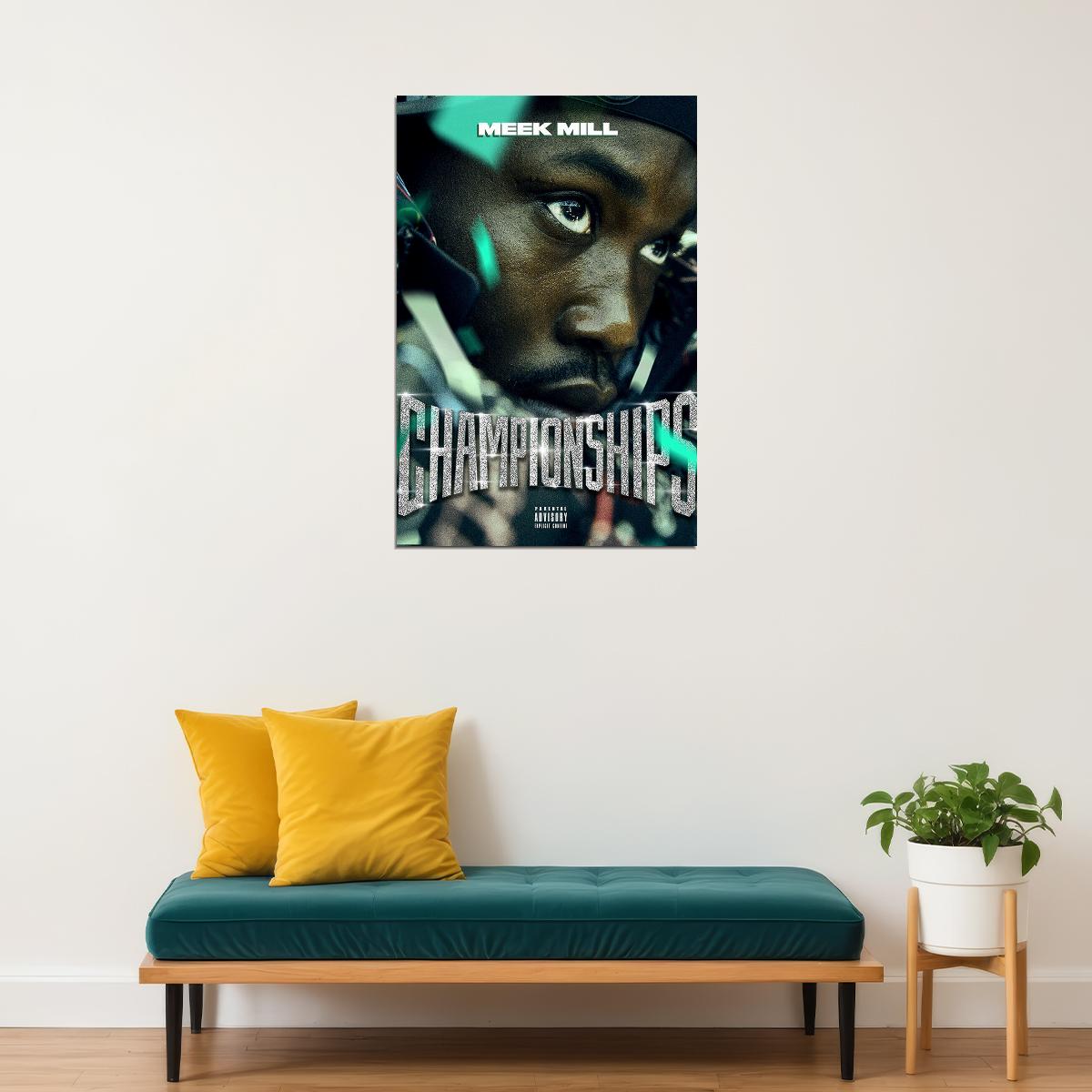 Meek Mill Championships Rap Artist Music 2020 Poster Wall Art Print Home Wall Decor - xonomax