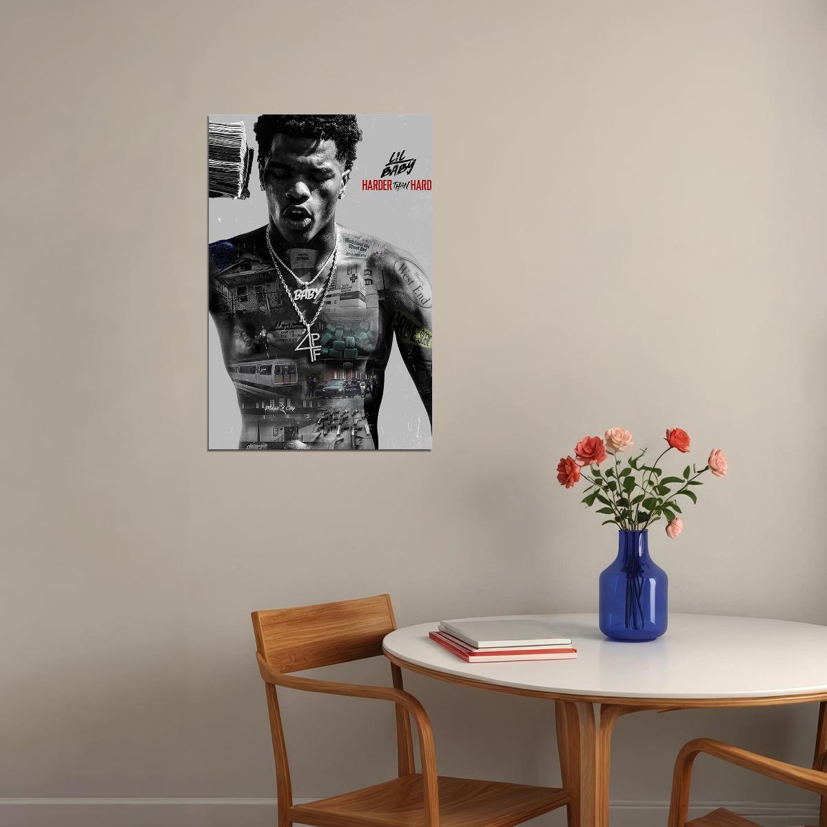 Lil Baby Harder Than Hard Rap Artist Music 2020 Poster Wall Art Print Home Wall Decor - xonomax