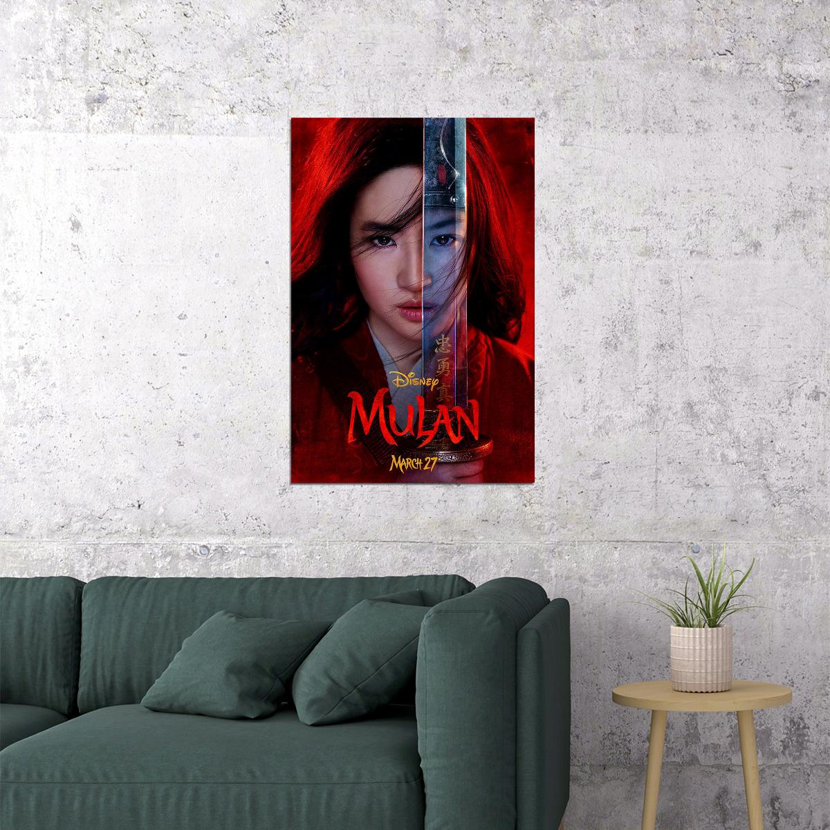Mulan Movie 2020 Yifei Liu Adventure Action Poster Wall Art Print Home Wall Decor - xonomax
