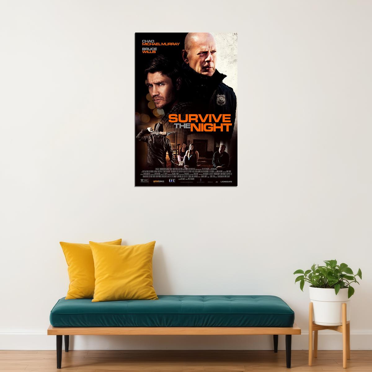 Survive The Night 2020 Movie Action Drama Thriller Poster Wall Art Print Home Wall Decor