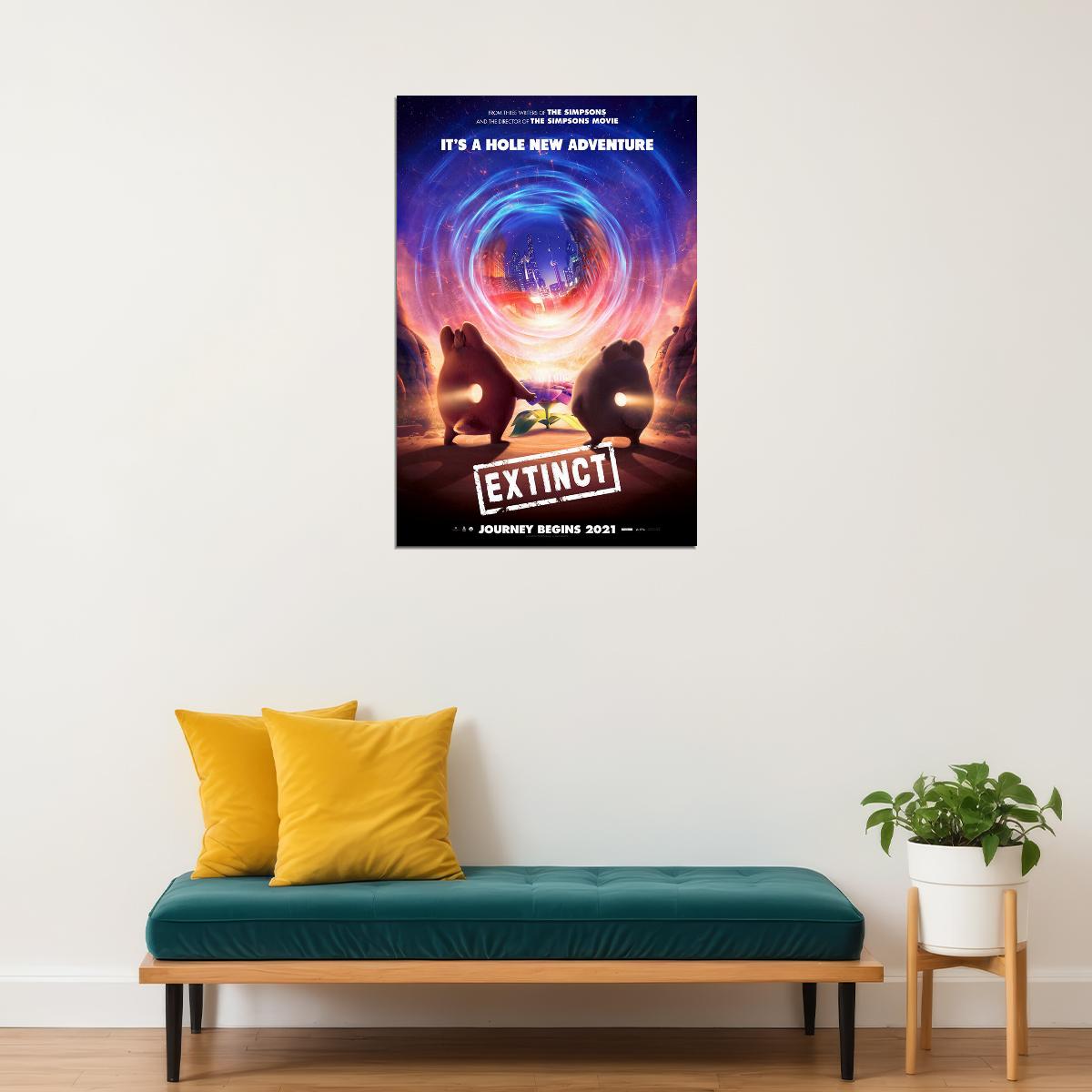 Extinct 2021 Movie The End Is Just Begin Action Poster Wall Art Print Home Wall Decor